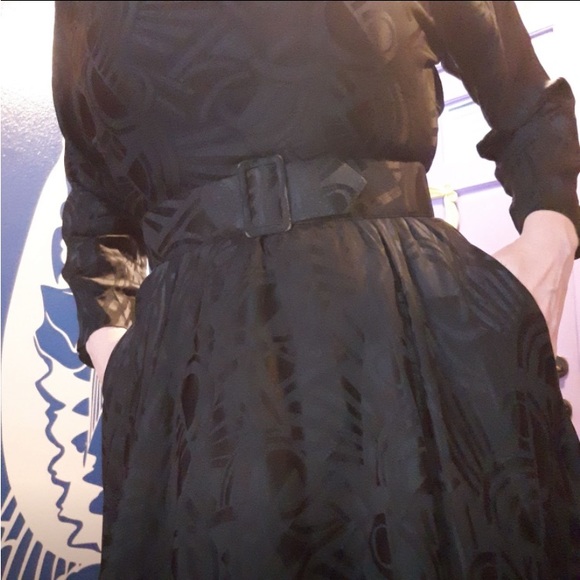 Elegant black vintage SILK dress - Picture 4 of 11